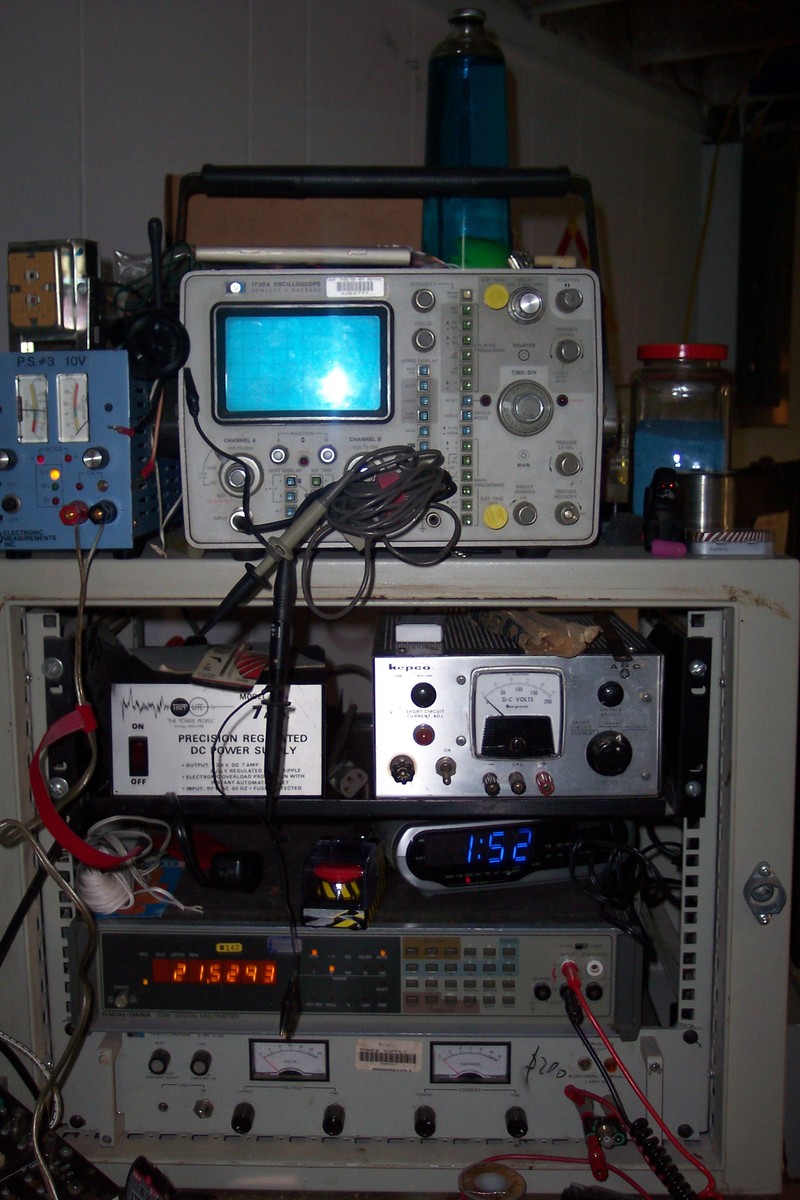 Server rack holding varous electrical equiptment